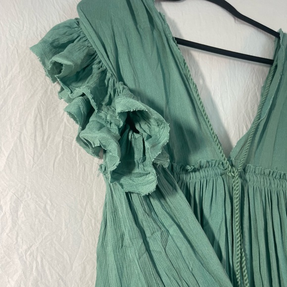 Free People Green Bali Will Wait For You Boho Style Dress Size X-Small - Picture 8 of 11